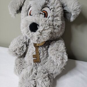 Disney Parks Disney Babies Gray Plush Dog with Key Stuffed Animal Puppy